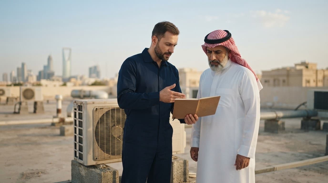 فني يشرح للعميل سبب العطل والحل المناسب قبل التنفيذ