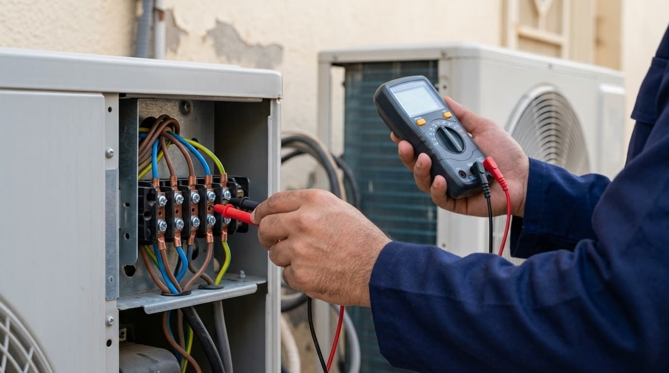 فحص التوصيلات الكهربائية بجهاز الملتيميتر